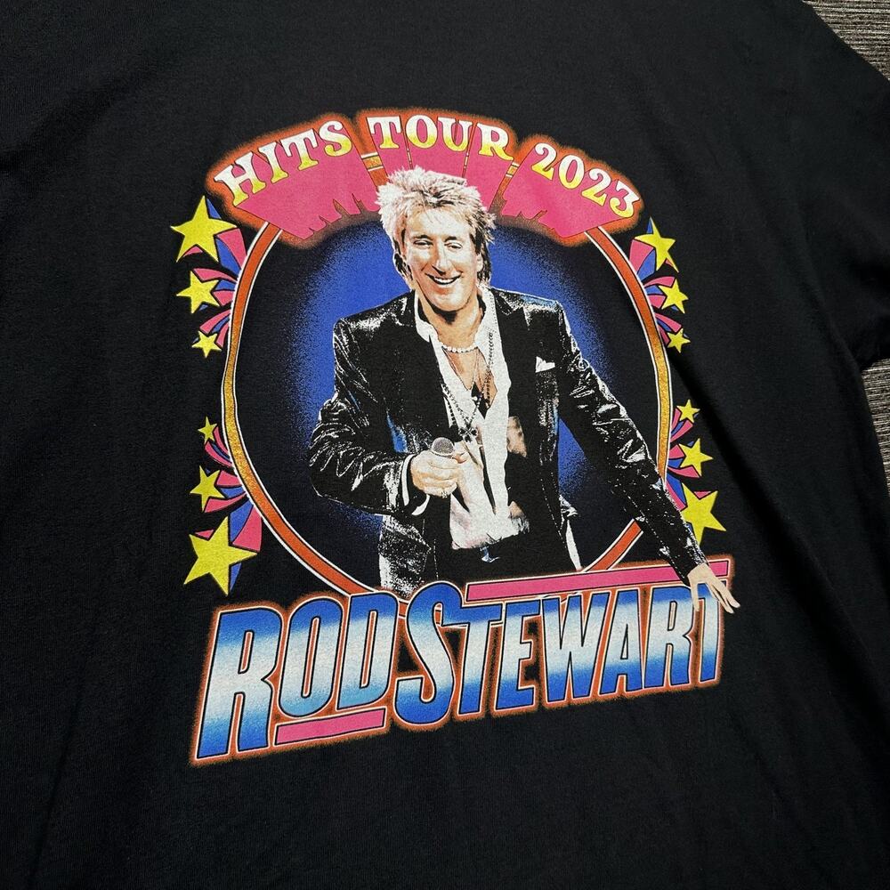 Rod Stewart Shirt Men's XL Black Short Sleeve Hits Tour 2023 - Picture 3 of 10